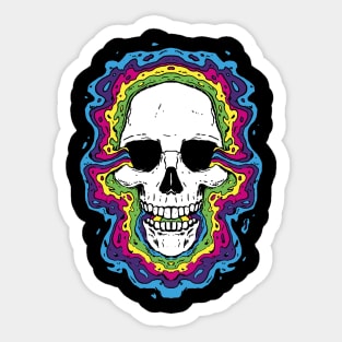 Psychedelic Skull Rainbow Awakening Sticker